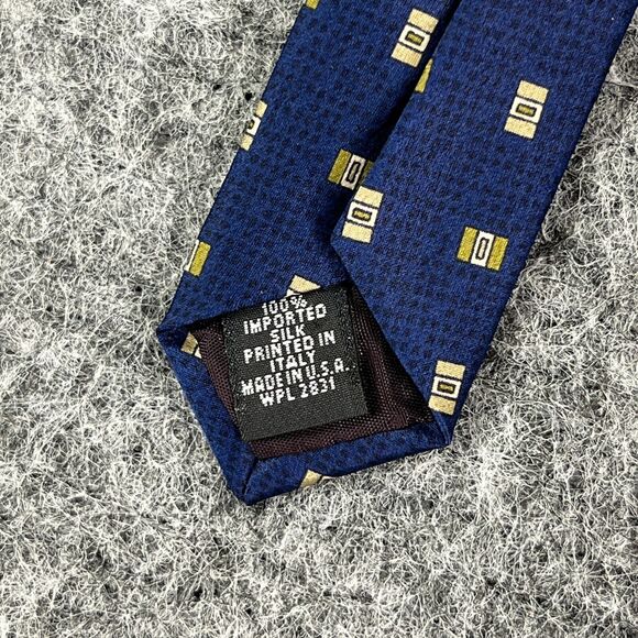 Gianfranco Ruffini Tie Mens Blue Silk USA 56" long 3.75" wide Designer - Picture 6 of 9